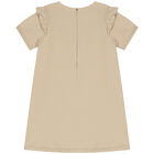 فستان بالشعار باللون البيج, 2, hi-res