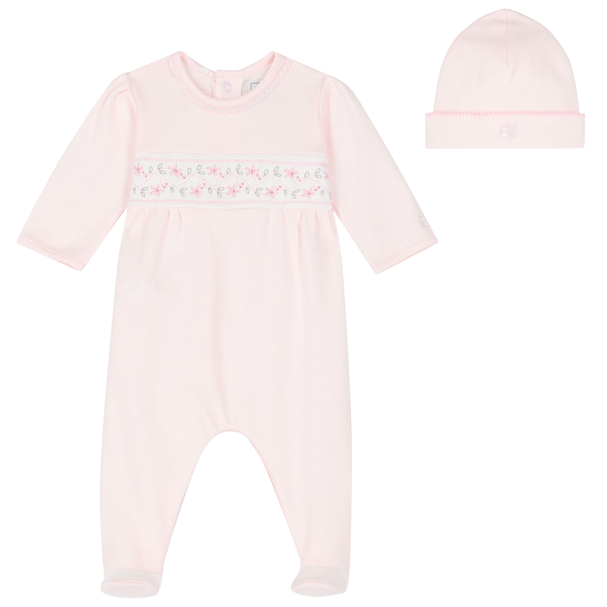 Emile et Rose Baby Girls Pink Floral Babygrow Set Junior Couture UAE