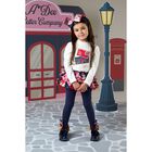 Girls White Logo Envelope Leggings Set, 1, hi-res