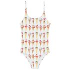 مايوة بنات بطبعة ايس كريم باللون الأبيض, 1, hi-res