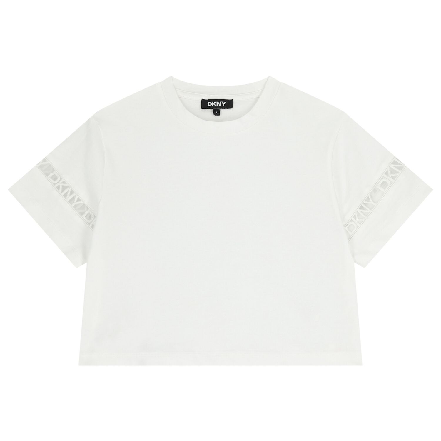 قميص أبيض بشعار للبنات, 1, hi-res