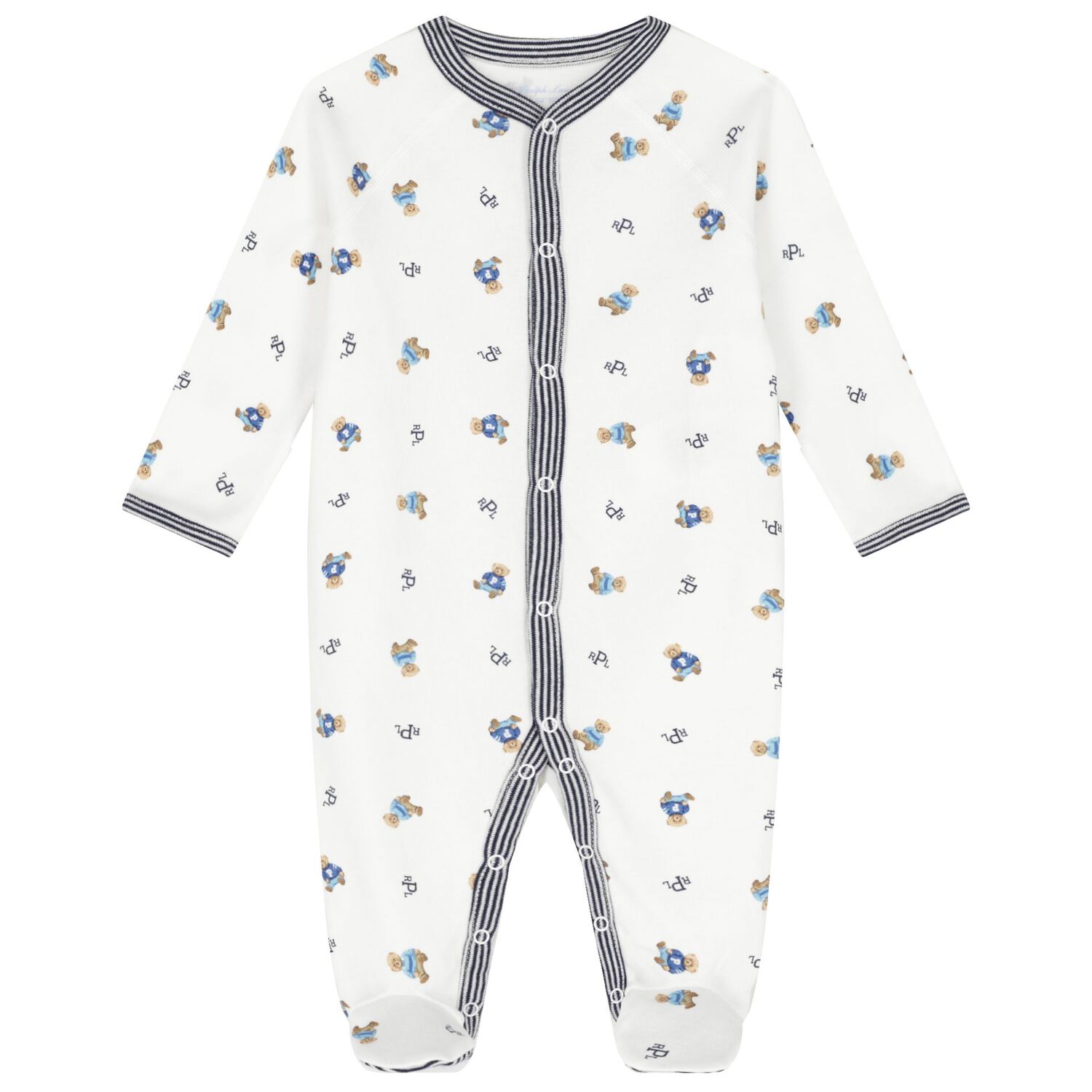 Baby Boys White & Navy Blue Logo Babygrow Gift Set, 1, hi-res image number null