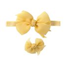 Girls Yellow Bow Headband & Clip Set, 4, hi-res