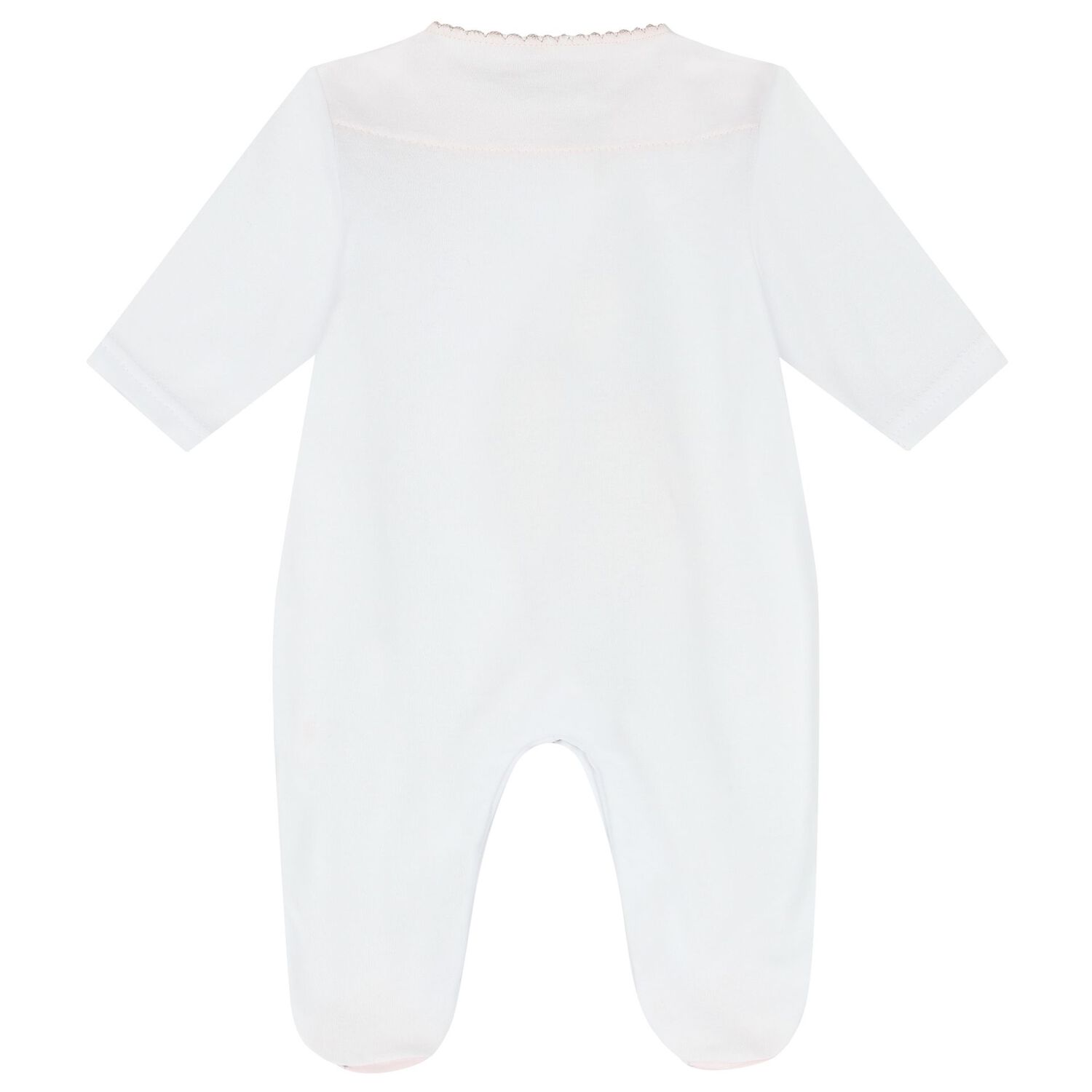 Baby Girls White & Pink Kitten Babygrow, 1, hi-res