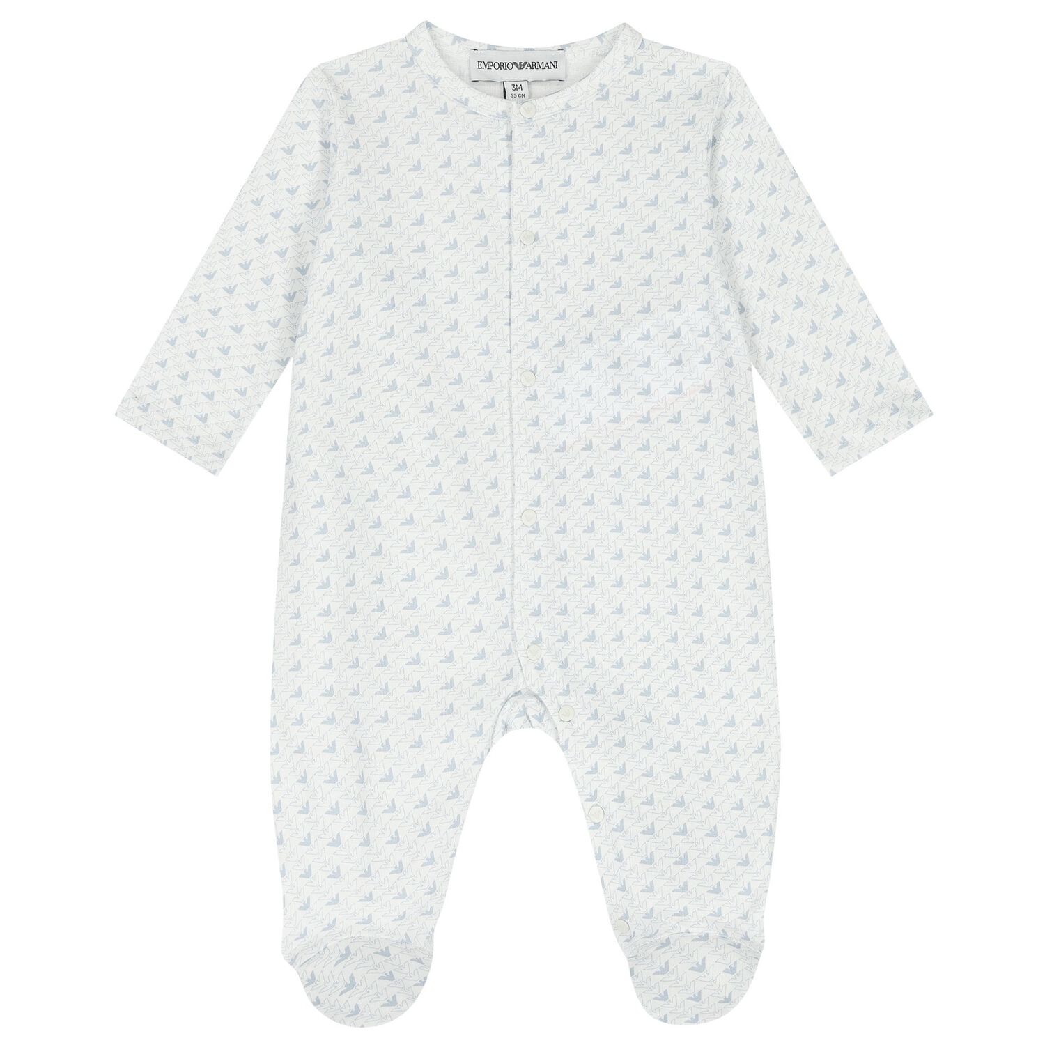 Baby Boys Blue Logo Babygrow Set, 3, hi-res