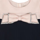 فستان بطيات باللون الوردى والكحلى, 1, hi-res