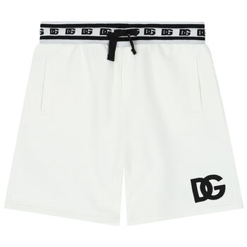 White Logo Shorts