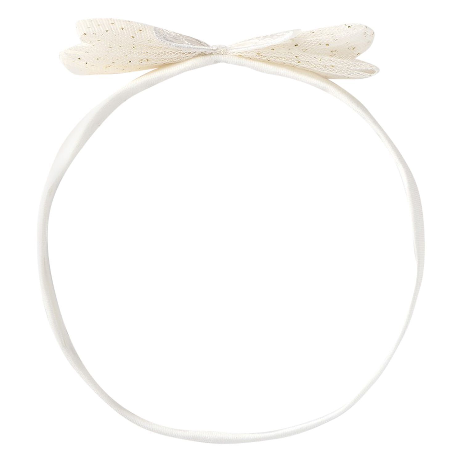 Baby Girls Ivory Tulle Bow Headband, 1, hi-res image number null
