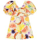 Girls Multi-Coloured Fruits Dress, 1, hi-res