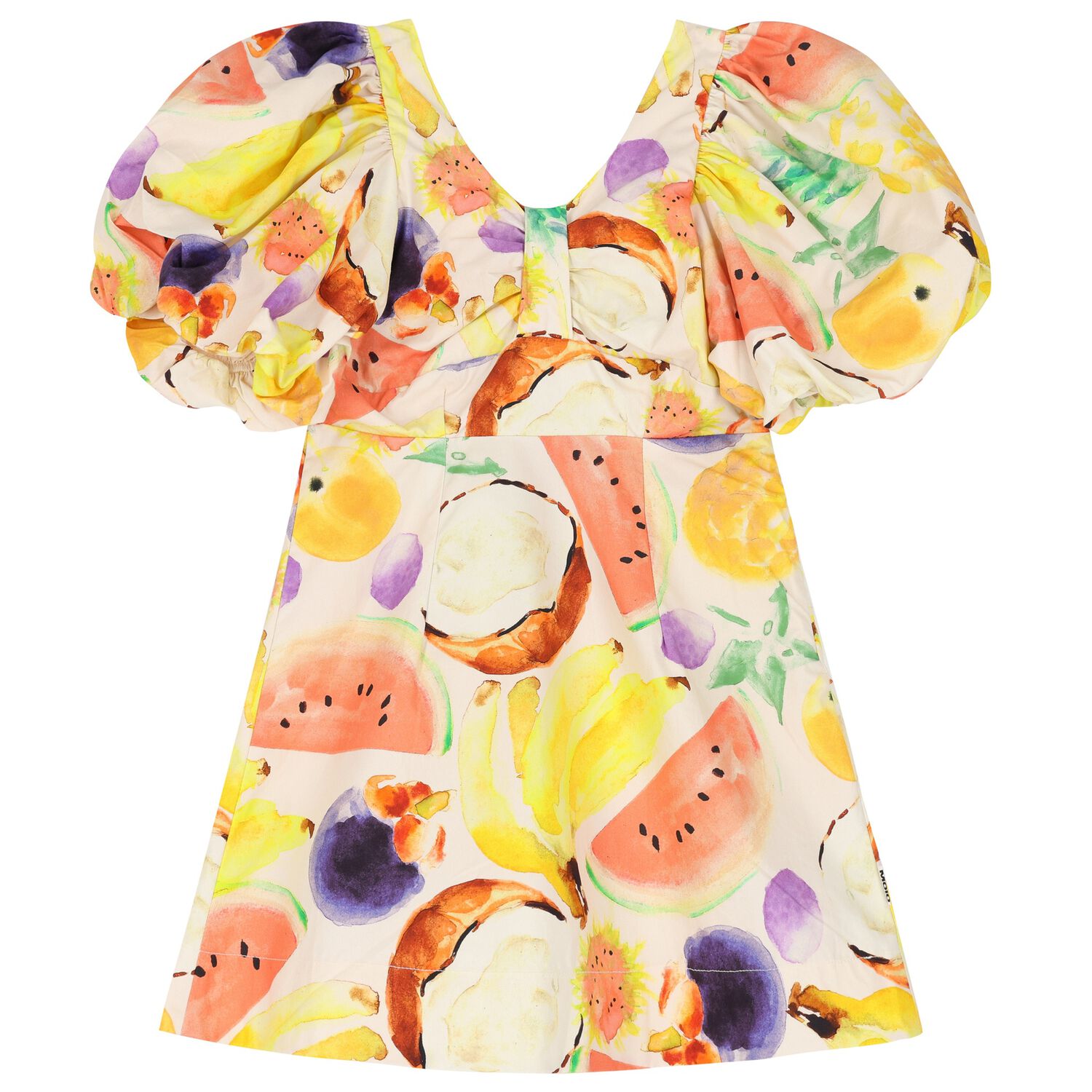 Girls Multi-Coloured Fruits Dress, 1, hi-res image number null