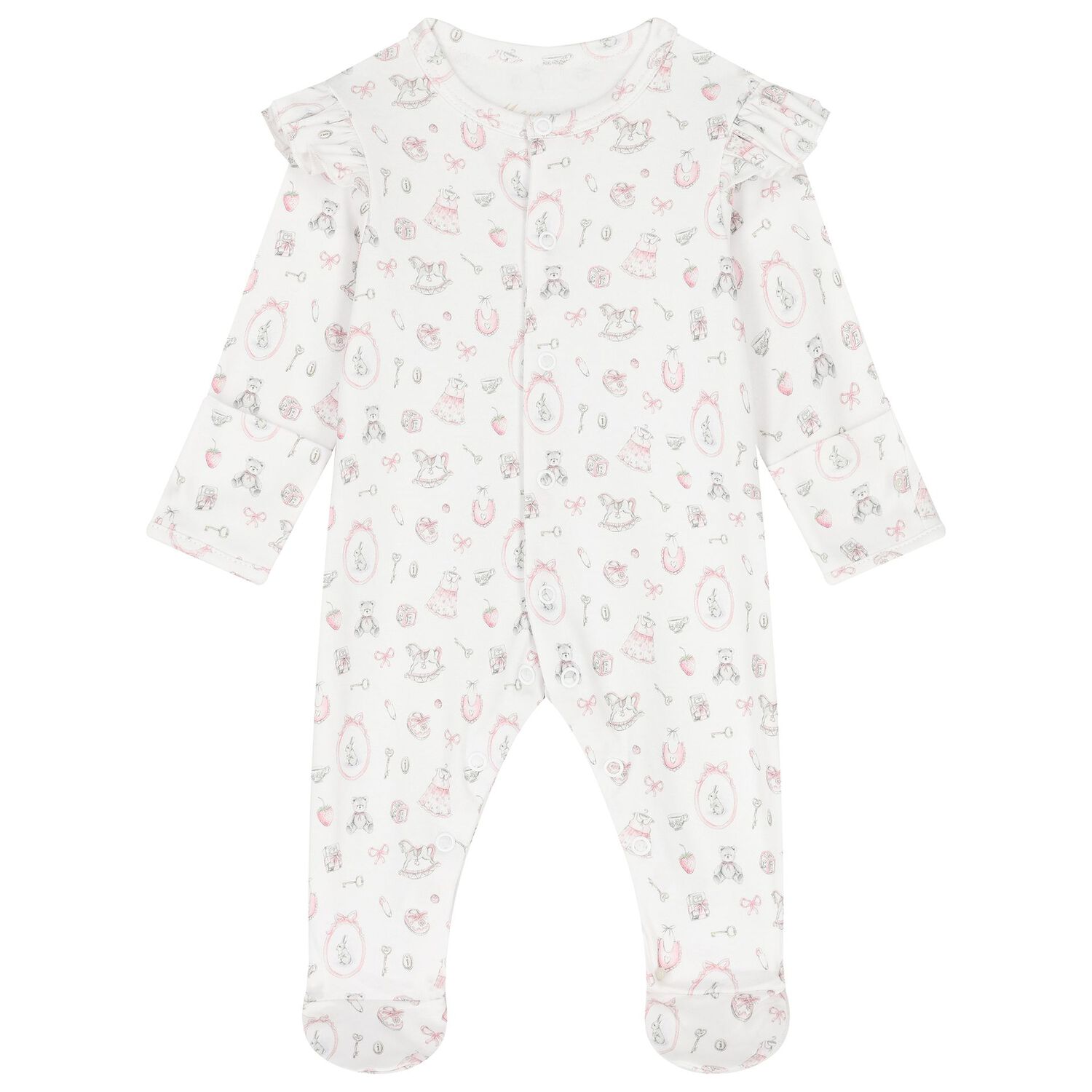 طقم هديه افرول للبنات باللون الابيض ( 3 قطع ), 1, hi-res image number null