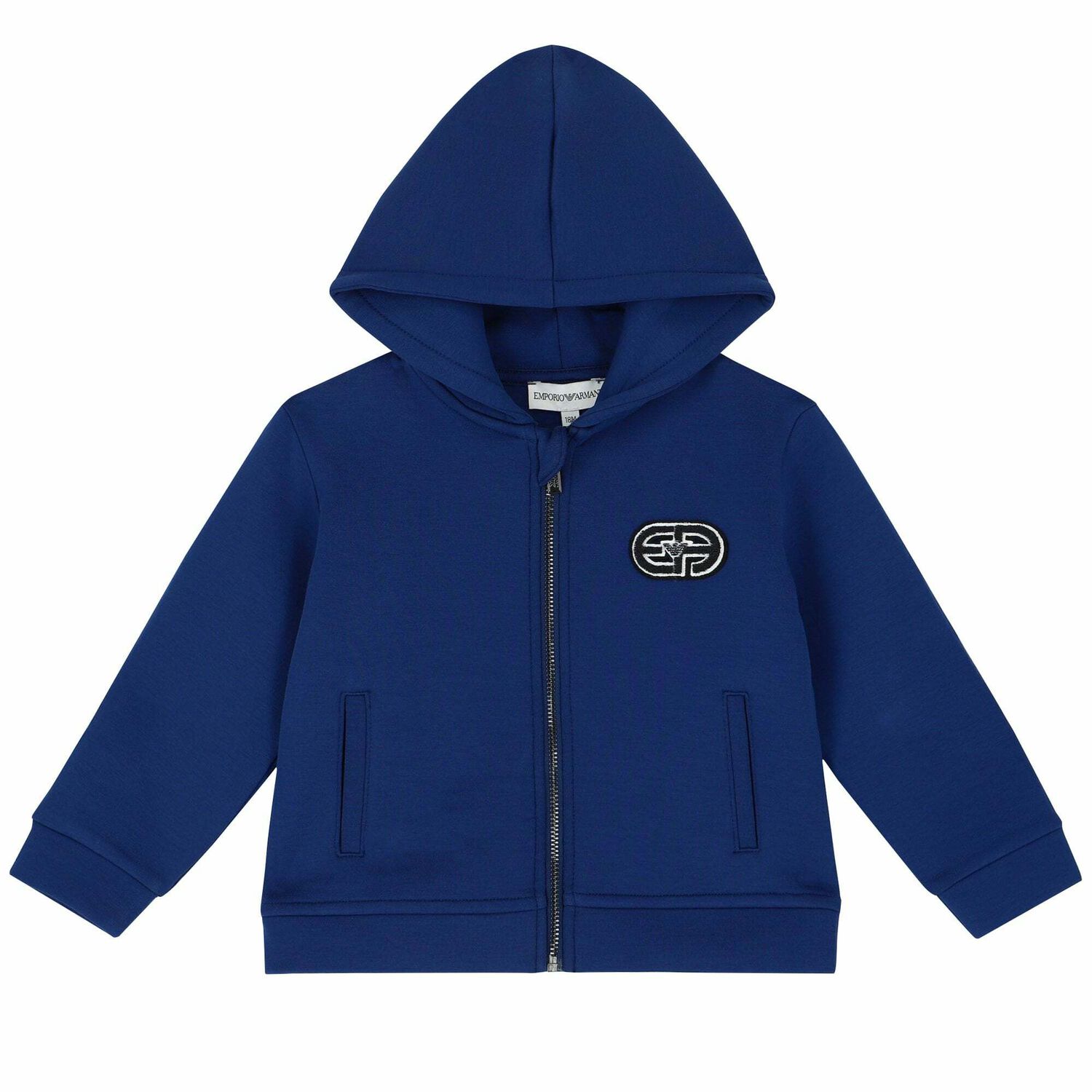 Younger Boys Blue Logo Zip Up Top, 1, hi-res