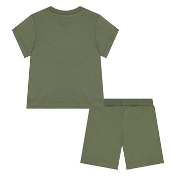 Younger Green Teddy Bear Shorts Set