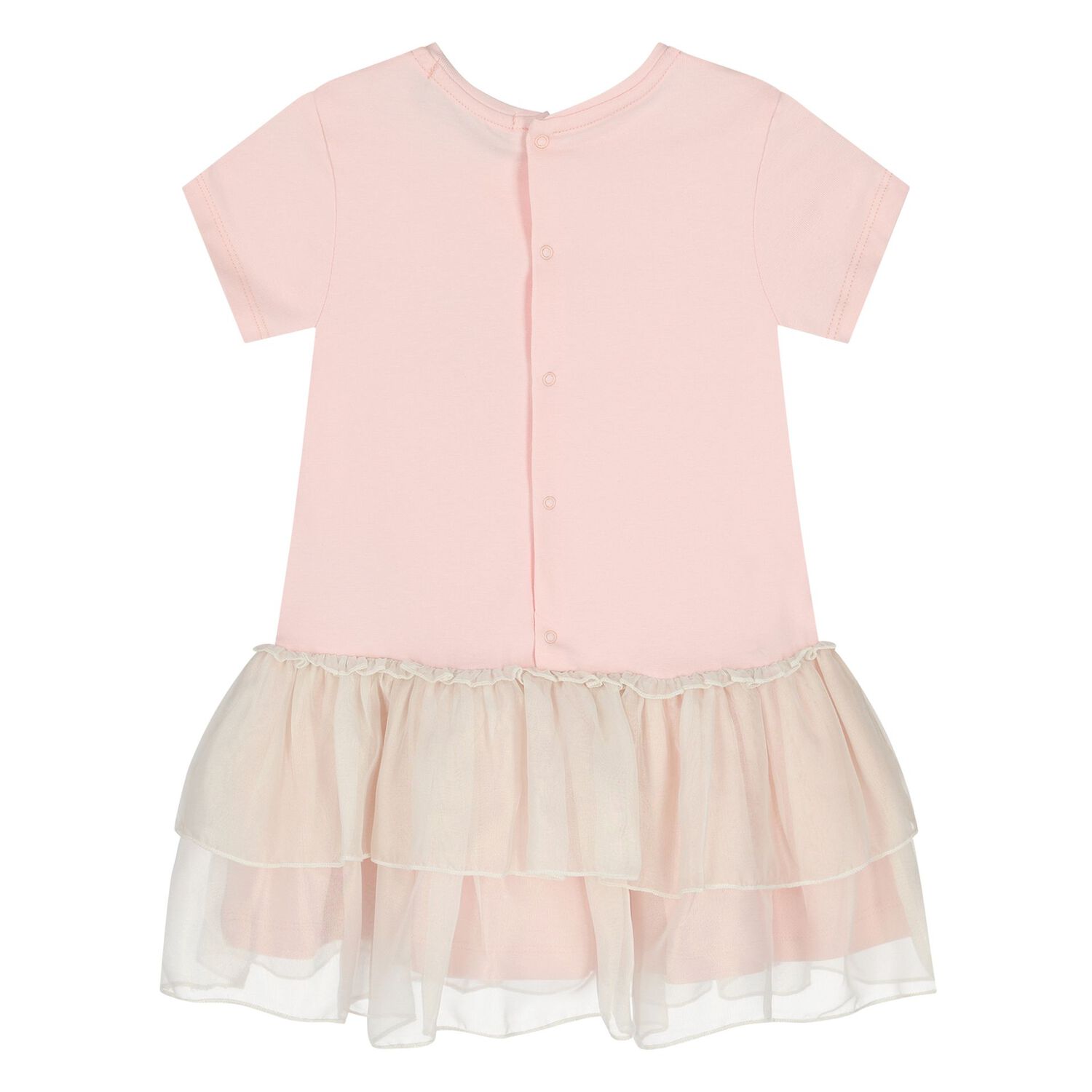 Younger Girls Pink Necklace Logo Dress, 2, hi-res