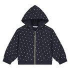 Younger Girls Ivory & Navy Blue Cat 3 Piece Tracksuit, 1, hi-res