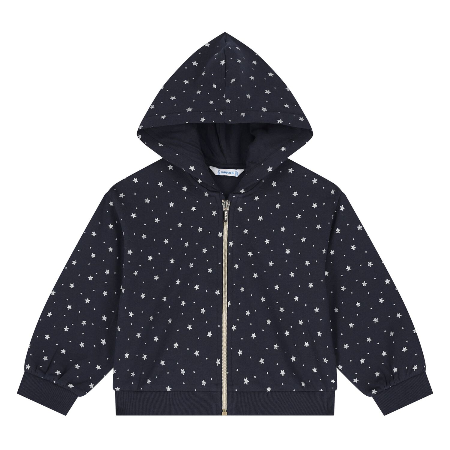 Younger Girls Ivory & Navy Blue Cat 3 Piece Tracksuit, 1, hi-res