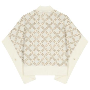 Girls Ivory Knitted Cape