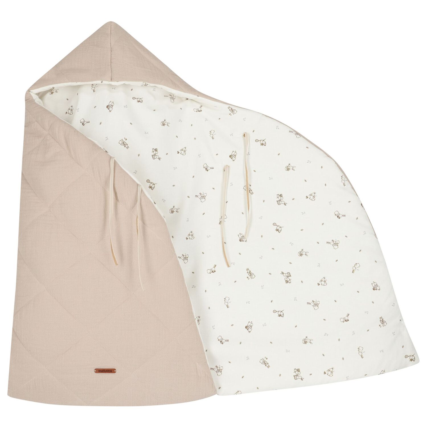 Ivory & Beige Hooded Reversible Baby Nest, 1, hi-res