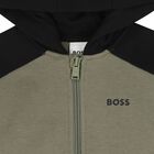 توب اولاد هودى بسحاب باللون الاسود والعاجى والاخضر , 2, hi-res