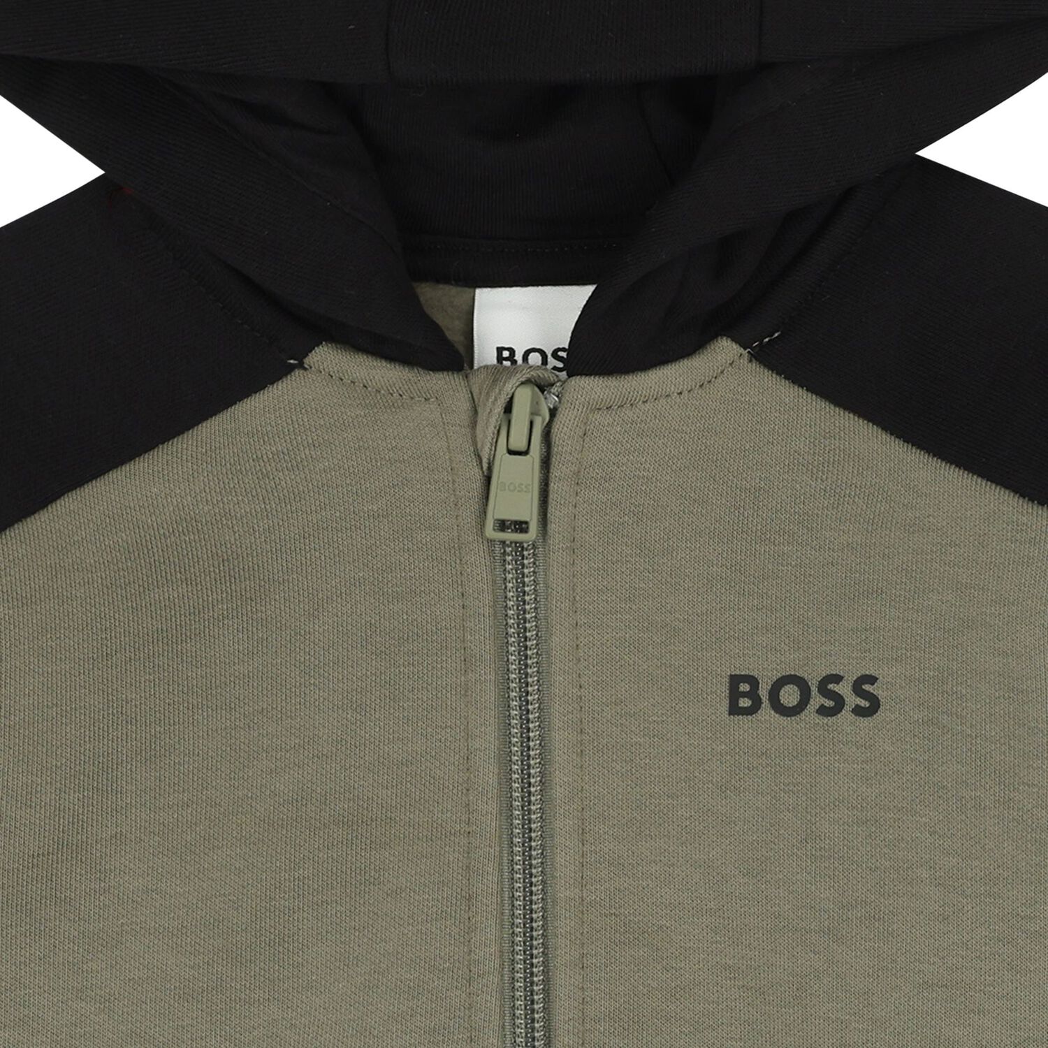 توب اولاد هودى بسحاب باللون الاسود والعاجى والاخضر , 2, hi-res