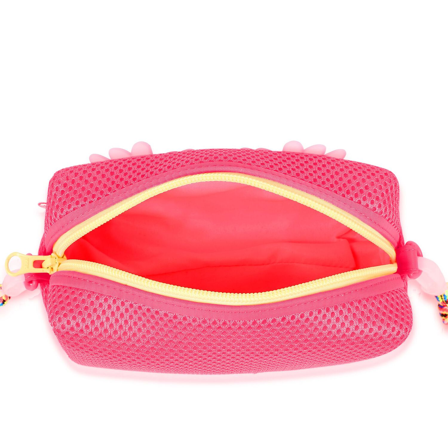 Girls Neon Pink Mesh Shoulder Bag, 1, hi-res