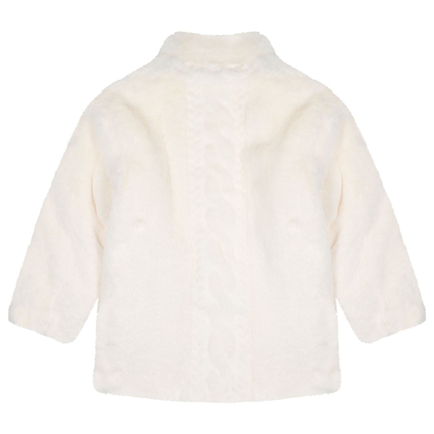 Girls Ivory Fur Coat, 1, hi-res