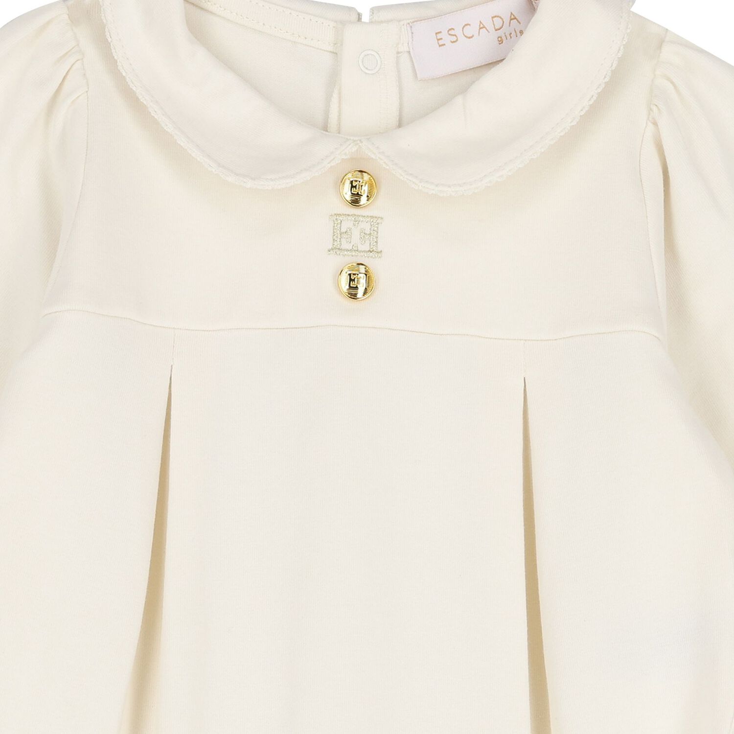 Baby Girls Ivory Logo Babygrow, 1, hi-res