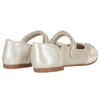 Girls Gold Embellished Shoes