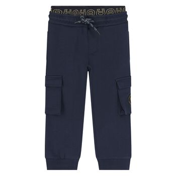 Younger Boys Navy Blue Logo Joggers