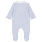 Baby Boys Blue & White Polo Babygrow, 1, hi-res