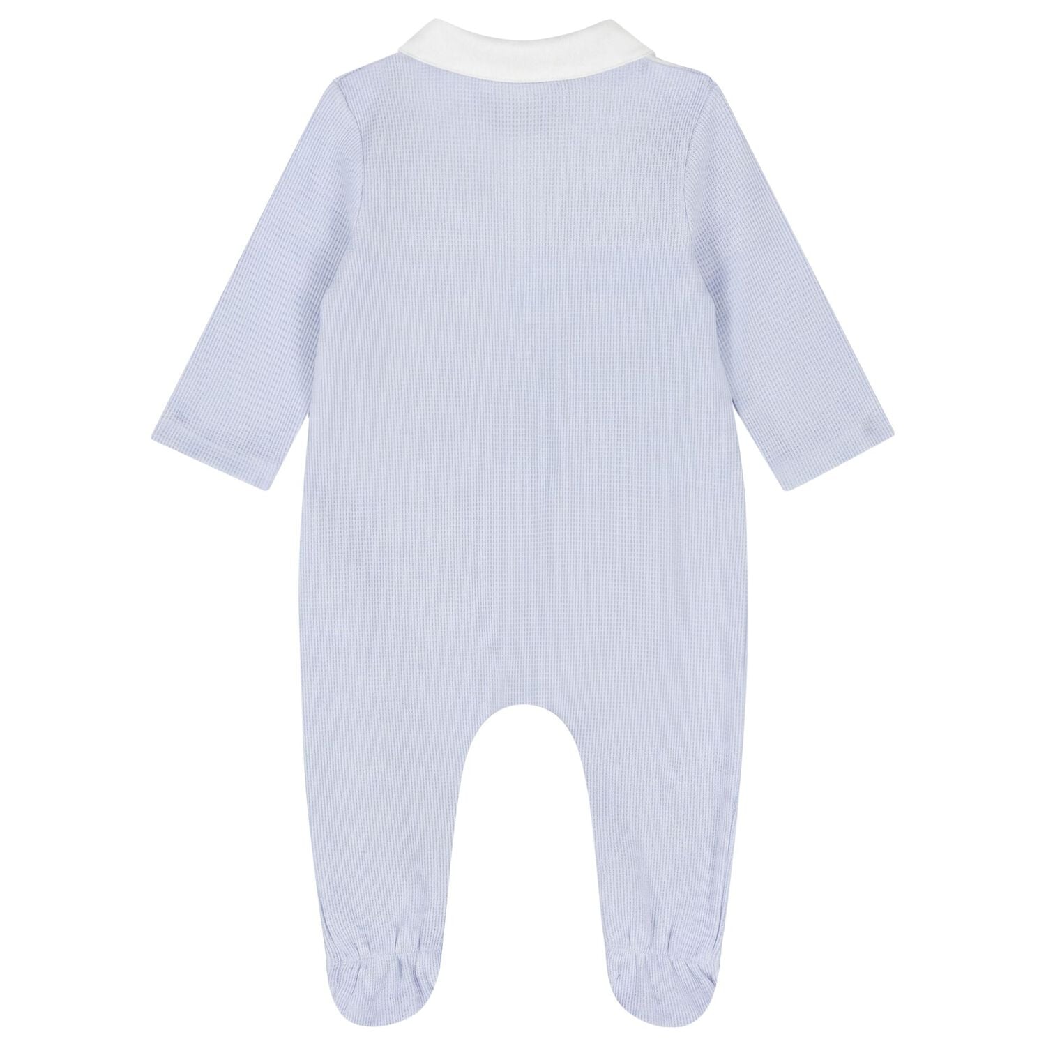 Baby Boys Blue & White Polo Babygrow, 1, hi-res
