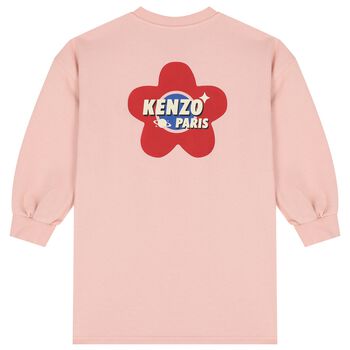 فستان وردي بشعار للبنات