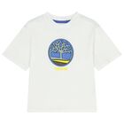 Boys White Logo T-Shirt, 1, hi-res