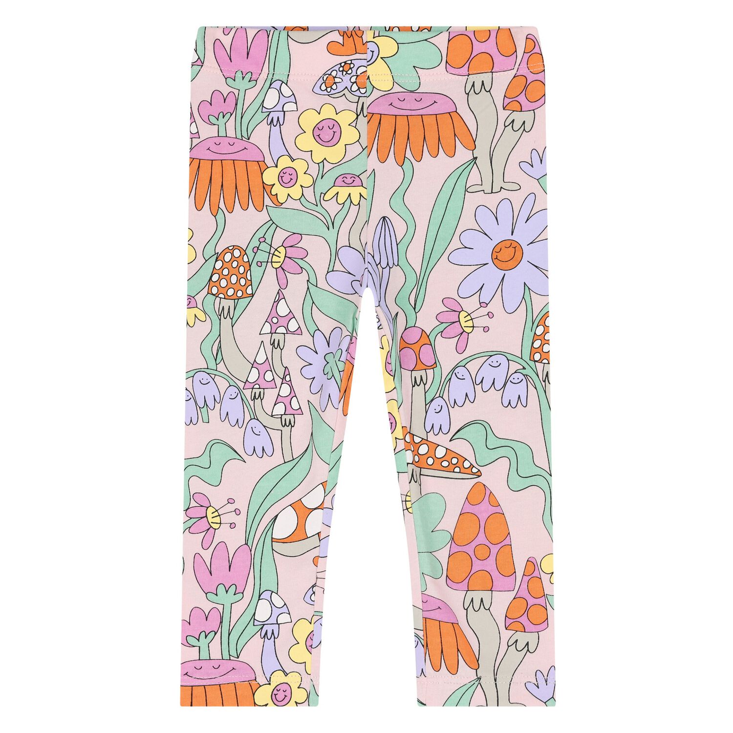 Younger Girls Pink Flower Leggings, 1, hi-res image number null