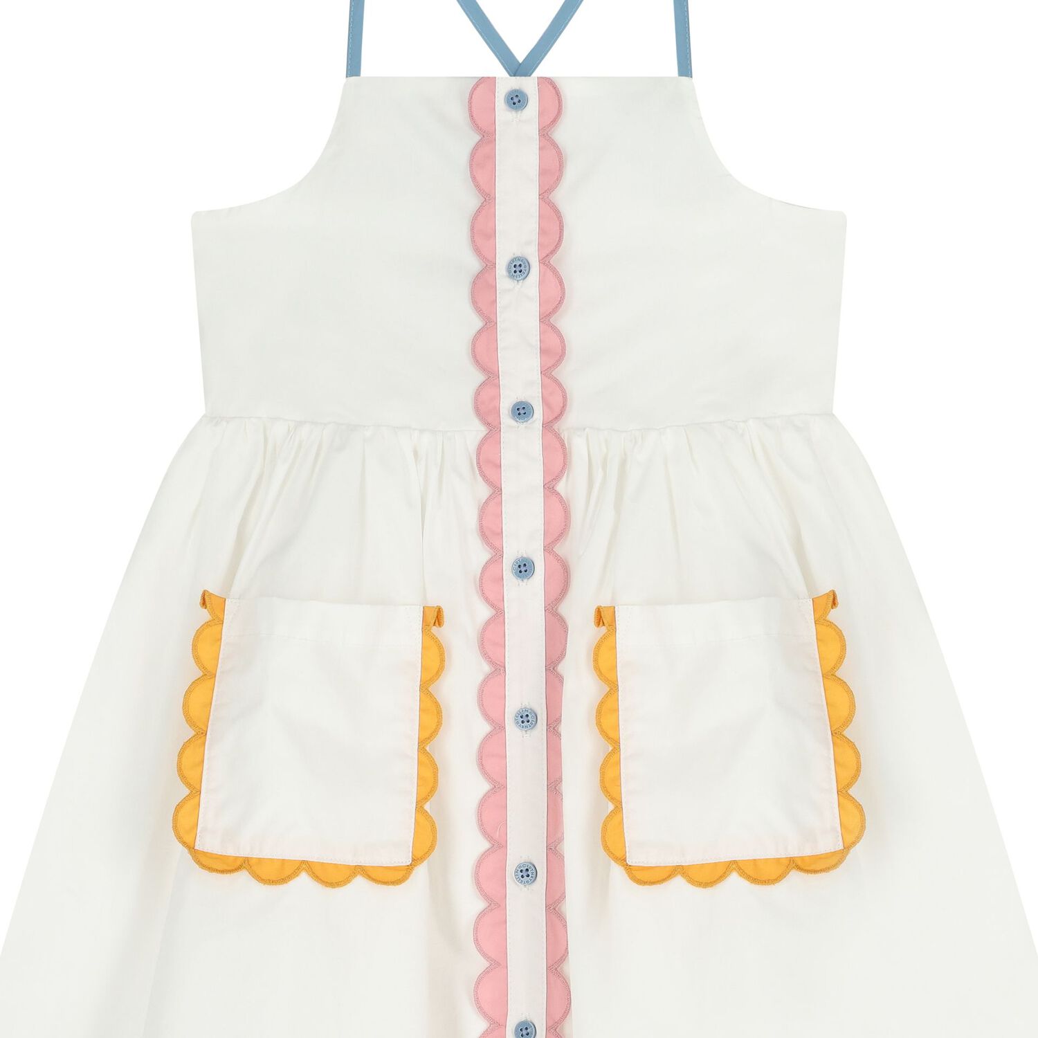 فستان للبنات باللون العاجي, 1, hi-res