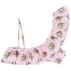 Girls White & Pink Ruffled Striped Bikini, 1, hi-res