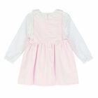 Girls White & Pink Dress Set, 1, hi-res