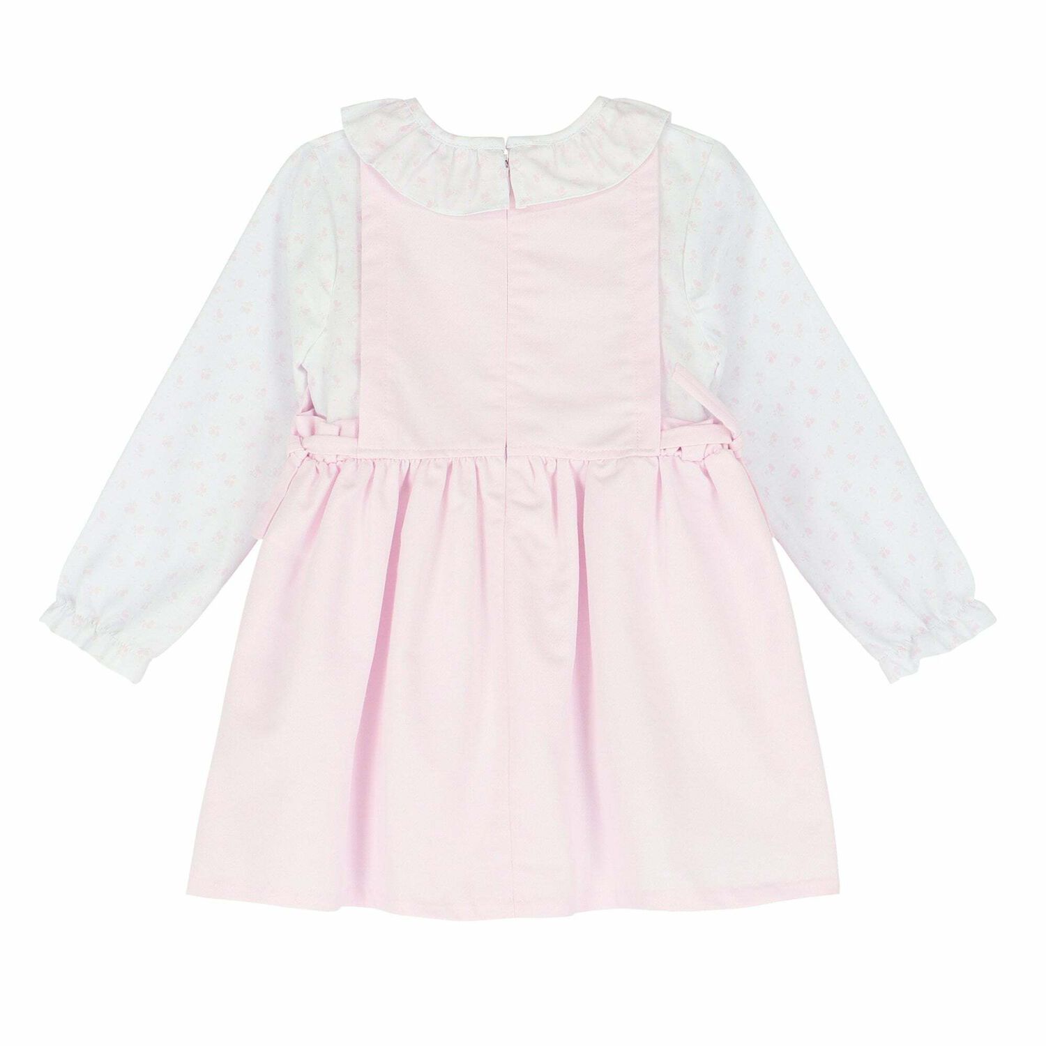 Girls White & Pink Dress Set, 1, hi-res
