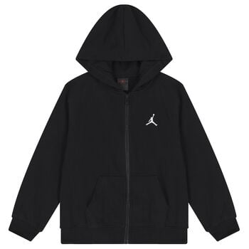 Black Jordan Logo Hooded Zip Up Top