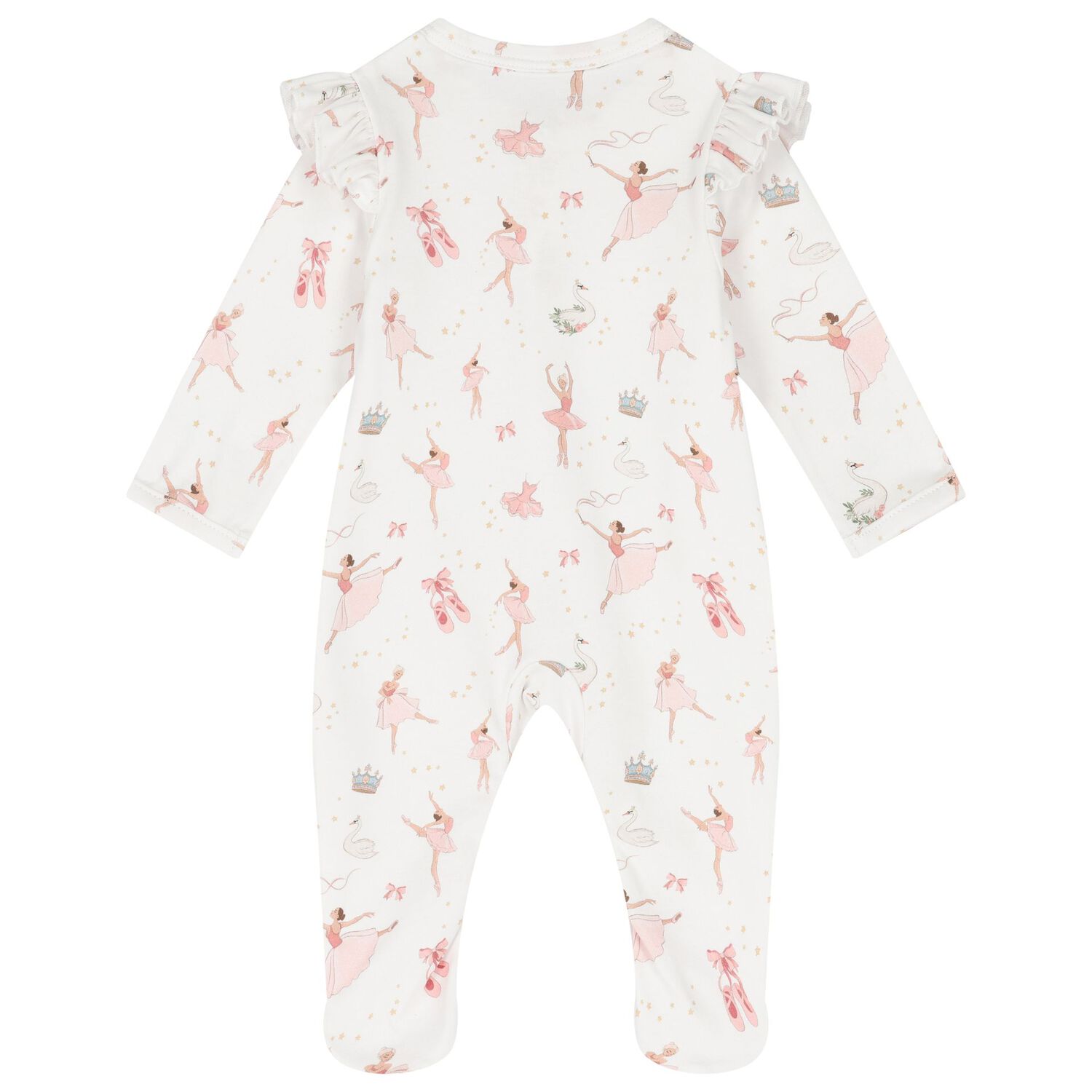 طقم بنات  أفرول  باللون الوردي و الأبيض, 1, hi-res