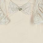 Girls Beige Sequin Lace Bow Coleen Top, 1, hi-res