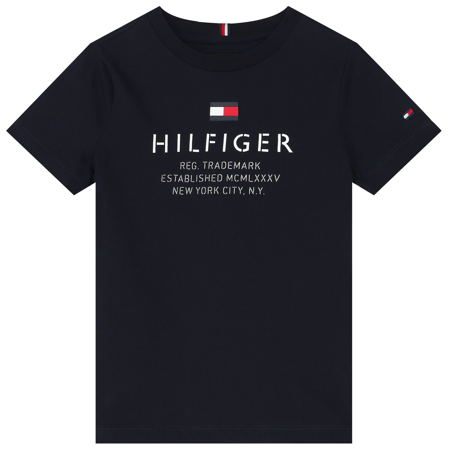 تيشيرت بالشعار باللون الكحلي للأولاد, 1, hi-res