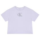 Girls Purple Logo T-Shirt, 1, hi-res
