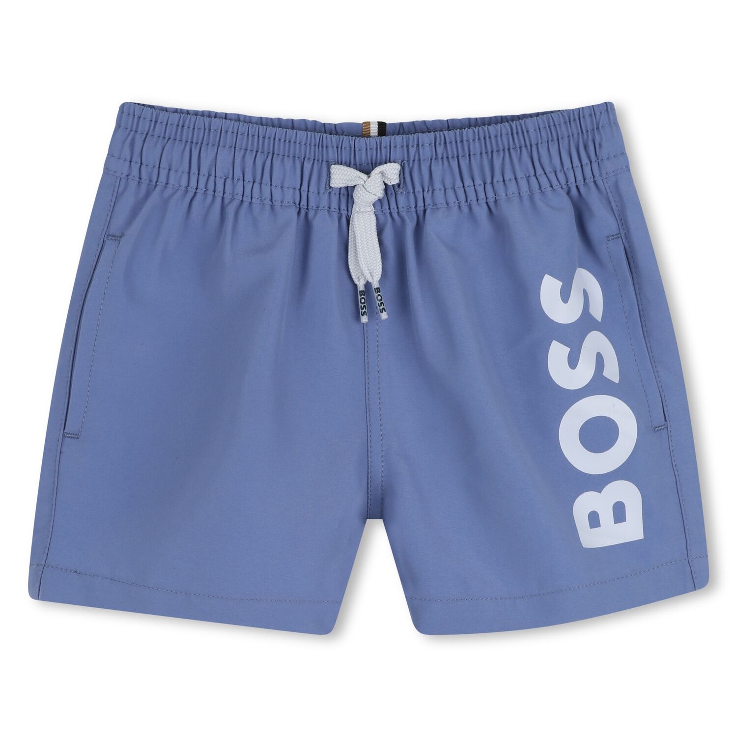 Younger Boys Blue Logo Swim Shorts, 4, hi-res