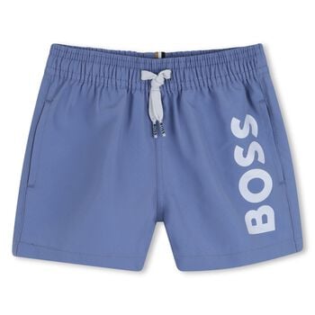 Younger Boys Blue Logo Swim Shorts