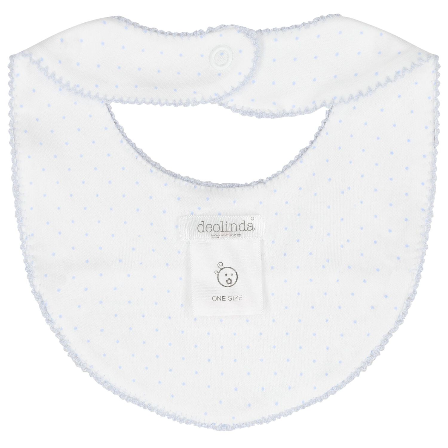 Baby Boys White & Blue Bunny Bib, 1, hi-res