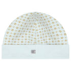 Baby Boys Blue & Gold Pima Cotton Logo Hat, 2, hi-res