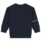 Girls Navy Blue Chain Sweatshirt, 1, hi-res