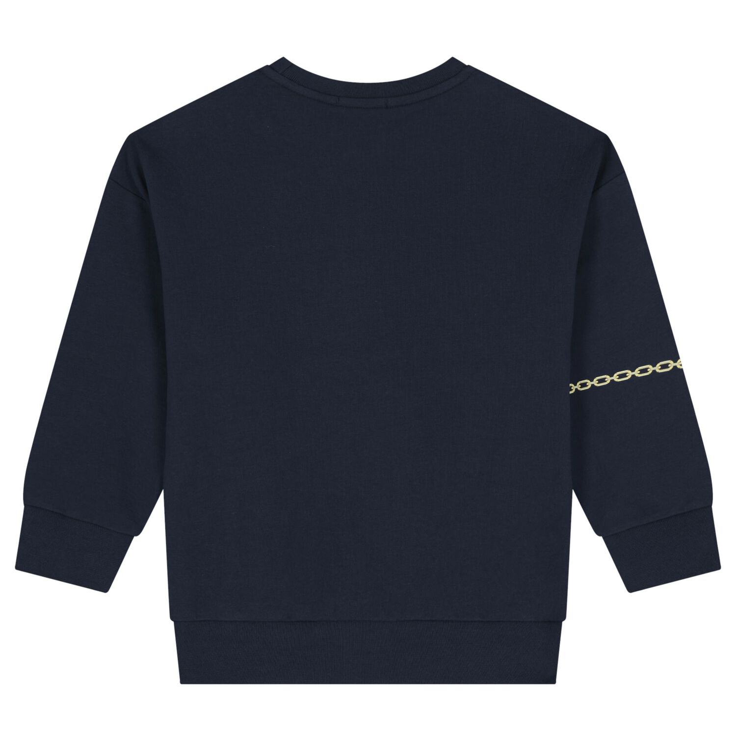 Girls Navy Blue Chain Sweatshirt, 1, hi-res