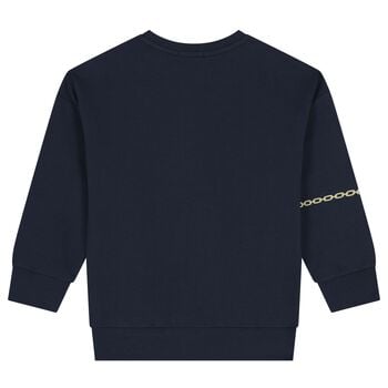 Girls Navy Blue Chain Sweatshirt
